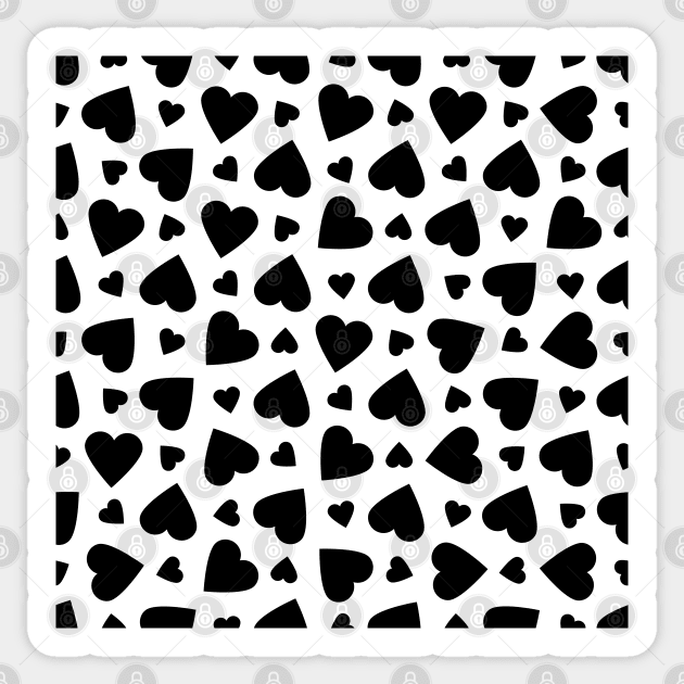 Black Hearts Pattern W Sticker by DragonXX